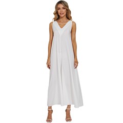 V-Neck Sleeveless Wide Leg Pants Overalls