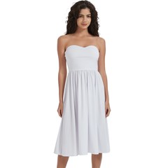 Knee-Length Strapless Bra Top Dress